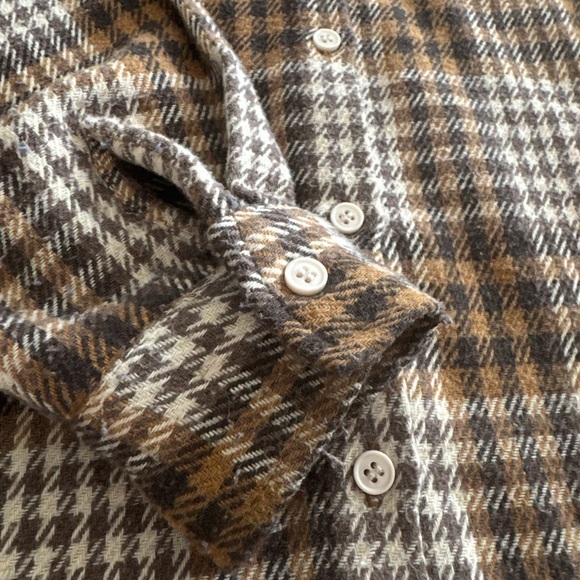 Audrey 3+1 Brown and White Casual Button Down Shirt - Picture 6 of 8